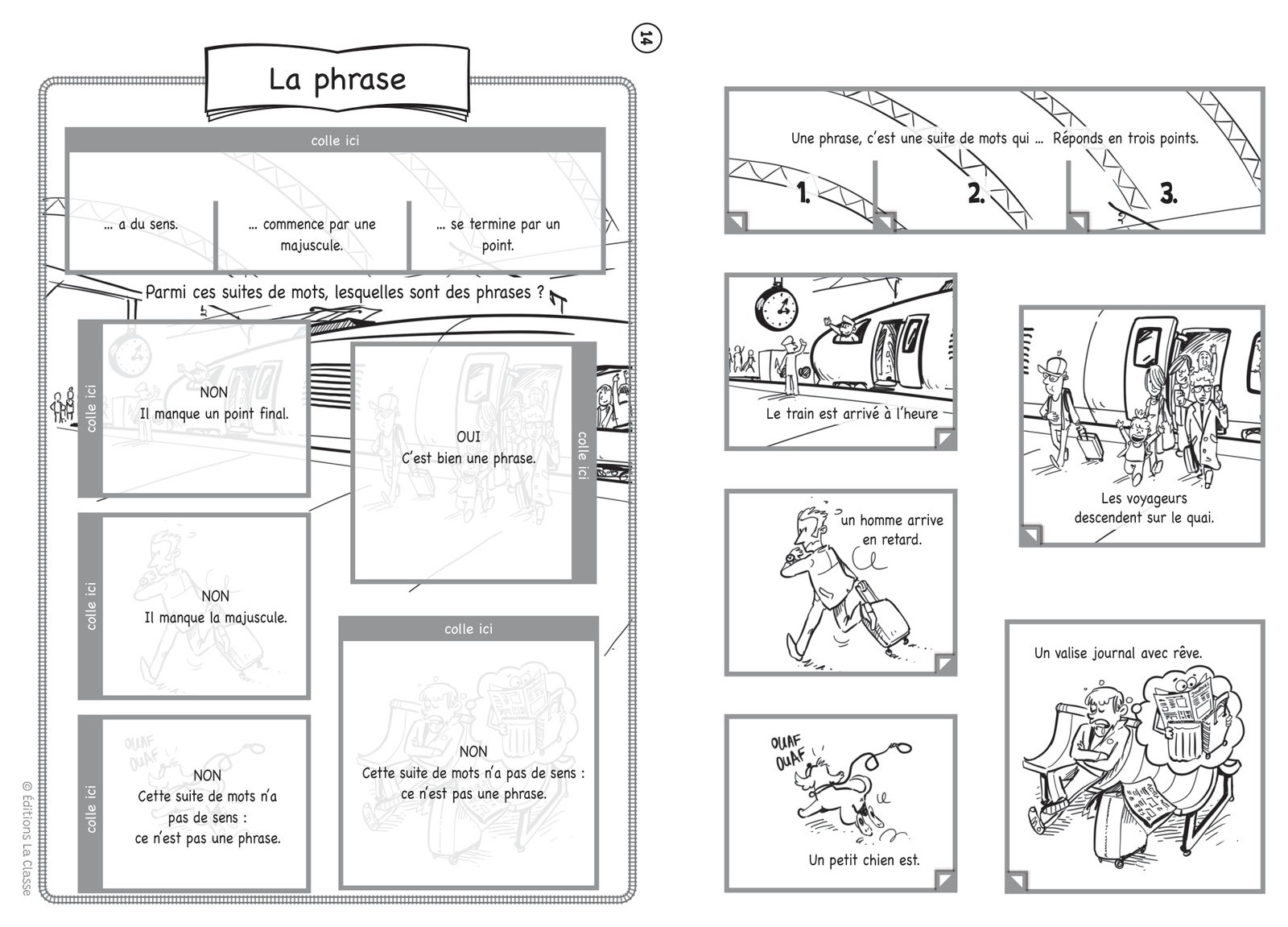 Exemple de Le&ccedil;on &agrave; manipuler en grammaire : La phrase